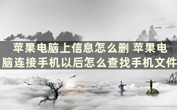 苹果电脑上信息怎么删 苹果电脑连接手机以后怎么查找手机文件